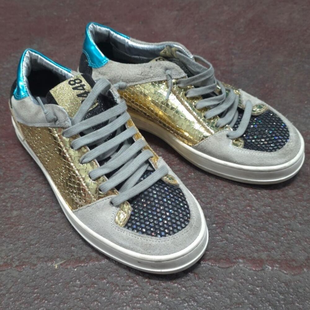 P448 Soho Glitter Sneakers Women EU 37 Leather Trainers Casual Luxury Designer